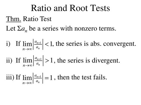 ratio and root tests